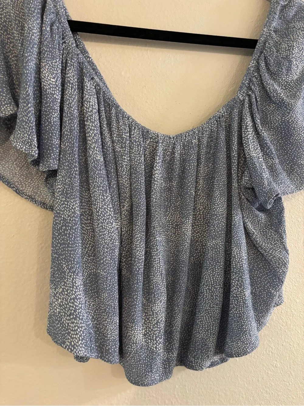 O'Neill Light Blue Puff Sleeve Peasant Blouse - Picture 2 of 6